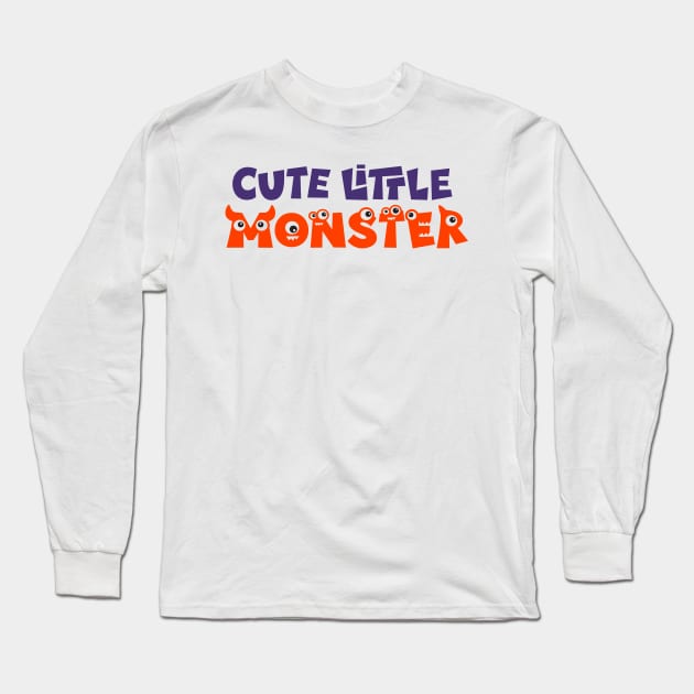 Cute Little Monster Long Sleeve T-Shirt by Ombre Dreams